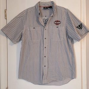 Harley Davidson embroidered light cotton/poly weight 'workshirt' style